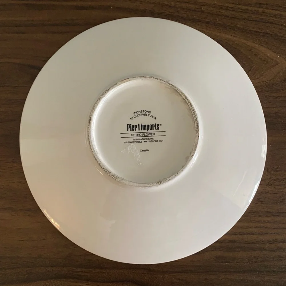 Pair of Pier 1 Retro Flower 9” Salad Plates